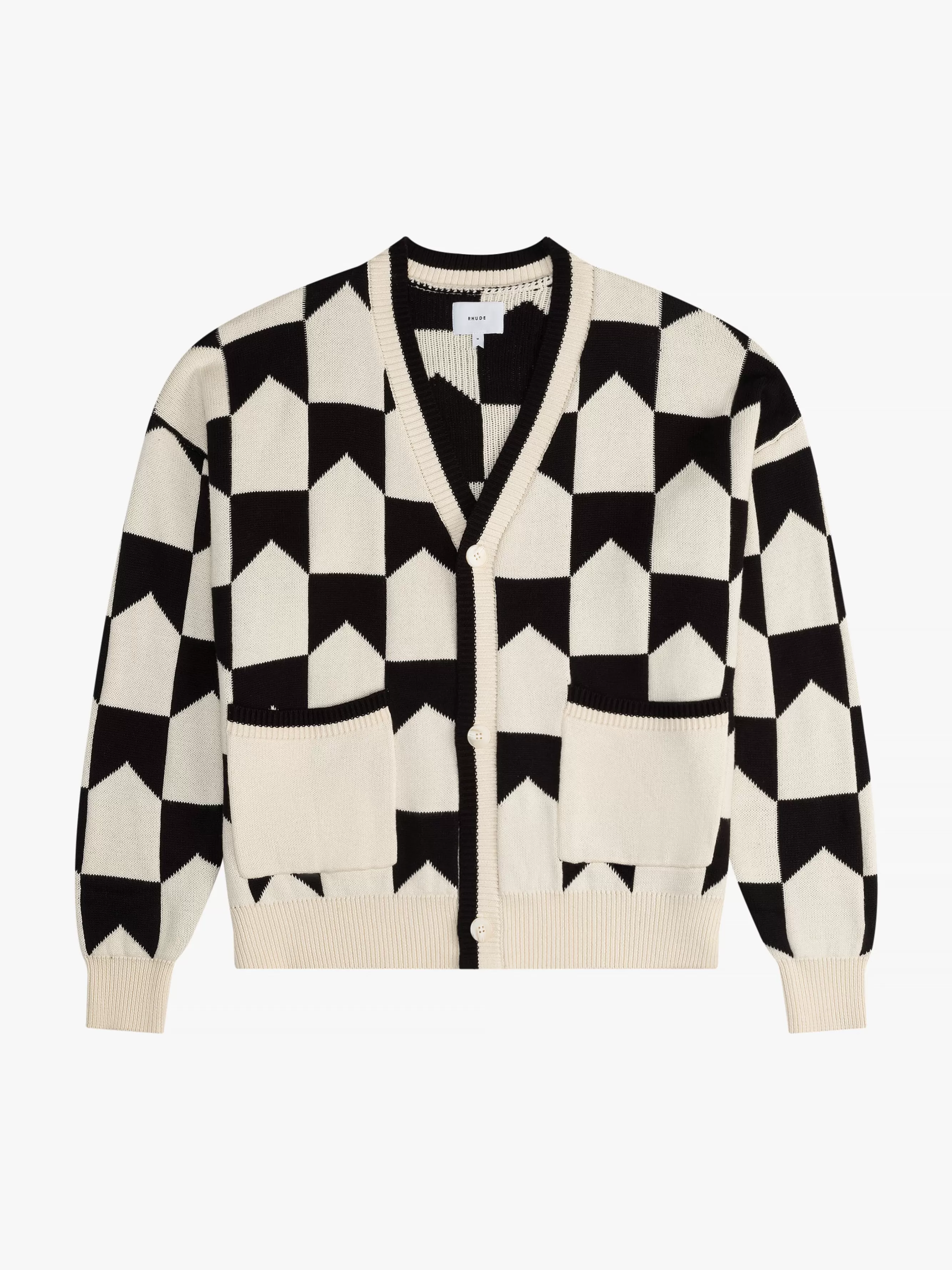 CHEVRON CHECKERED KNIT CARDIGAN | RHUDE Clearance