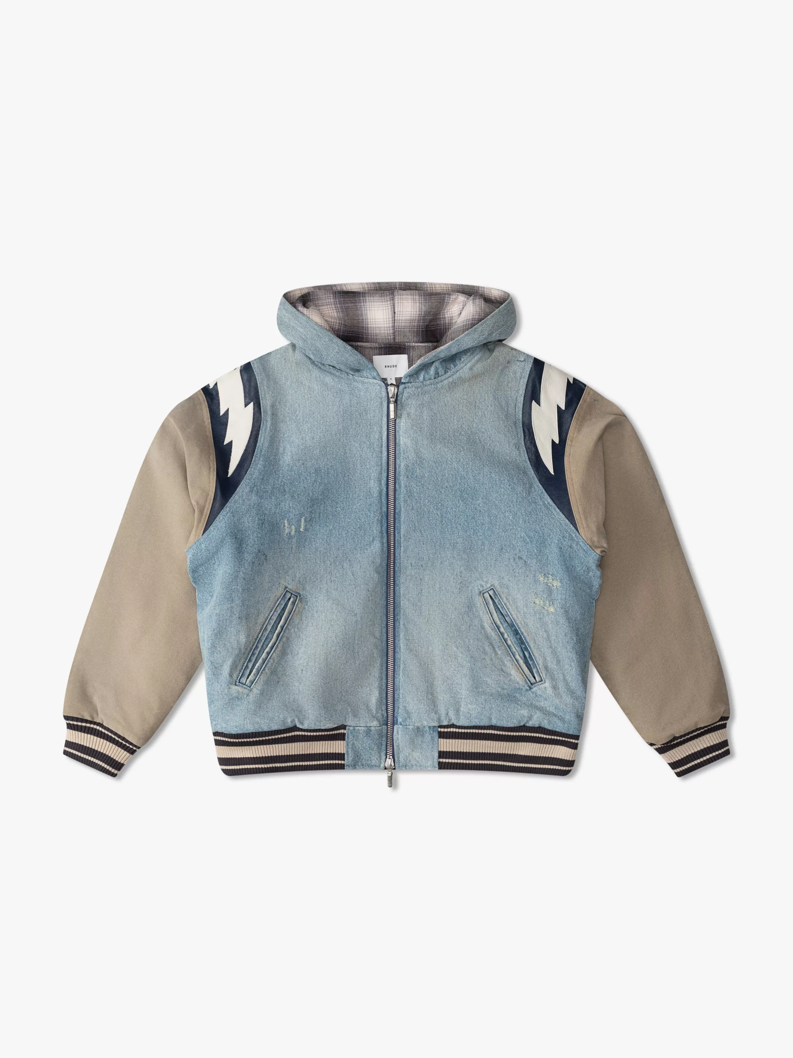 LIGHTNING HOODED VARSITY JACKET | RHUDE Online