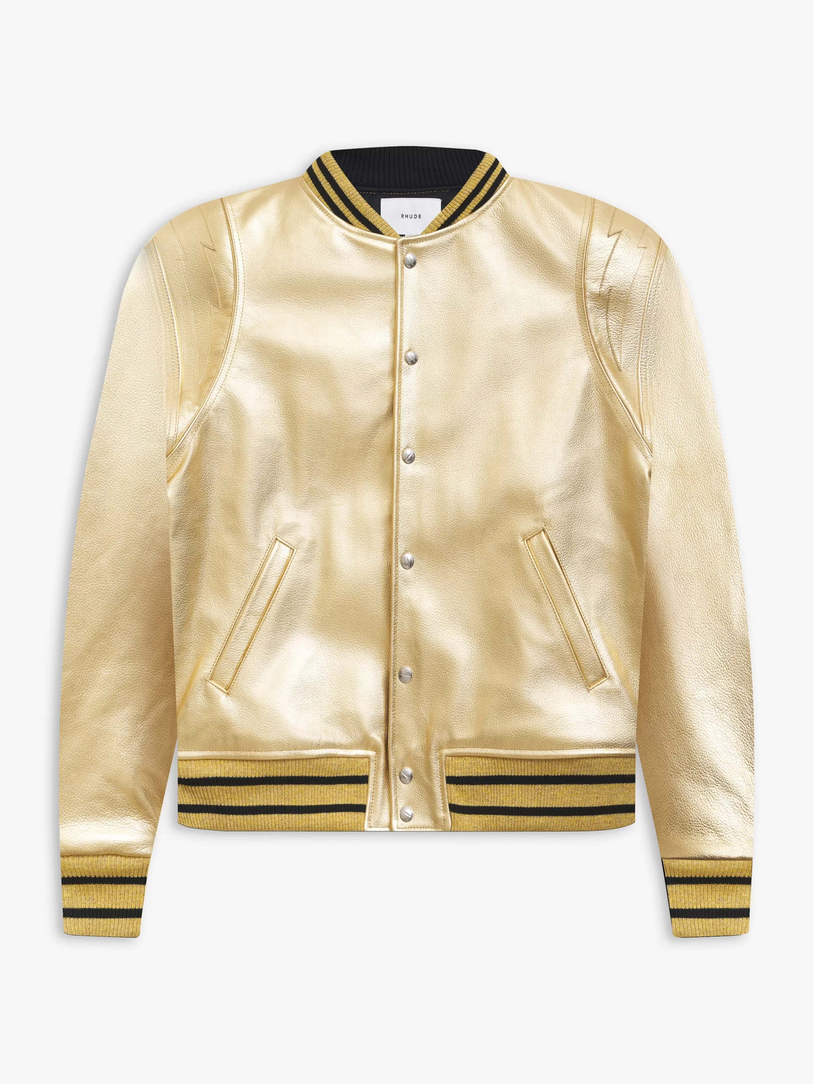 METALLIC LEATHER BOMBER | RHUDE Best Sale