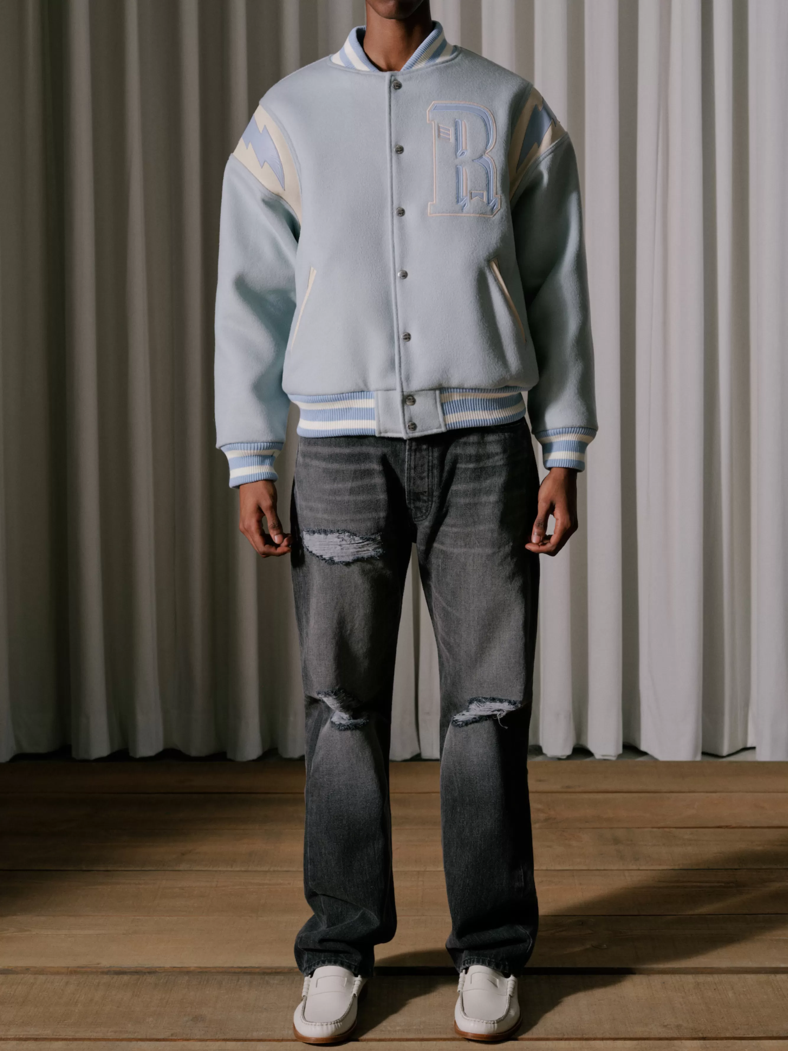 MINT WOOL LIGHTNING VARSITY | RHUDE Best Sale