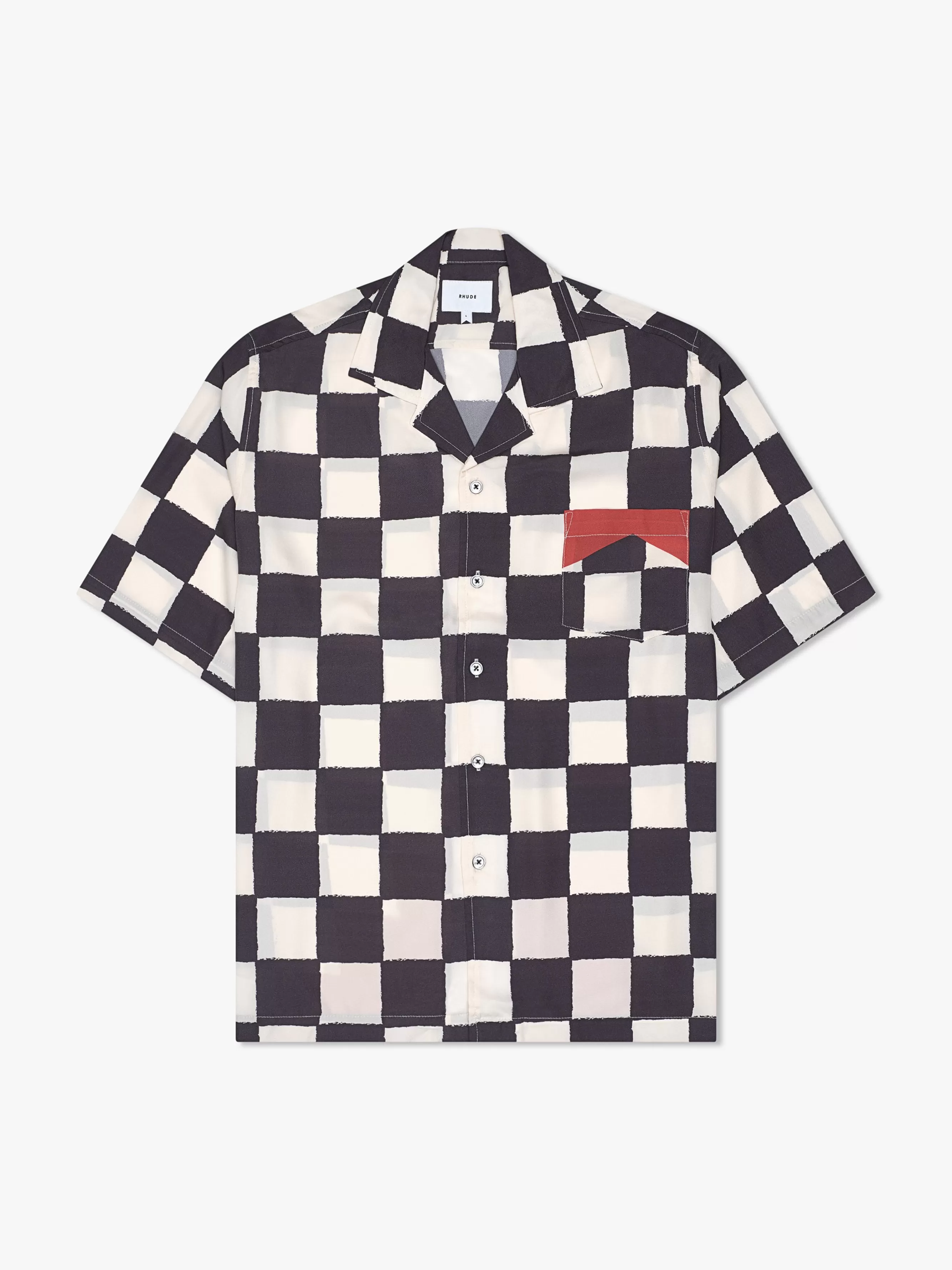 PRINTED BROKEN CHECKER SILK SHIRT | RHUDE Cheap