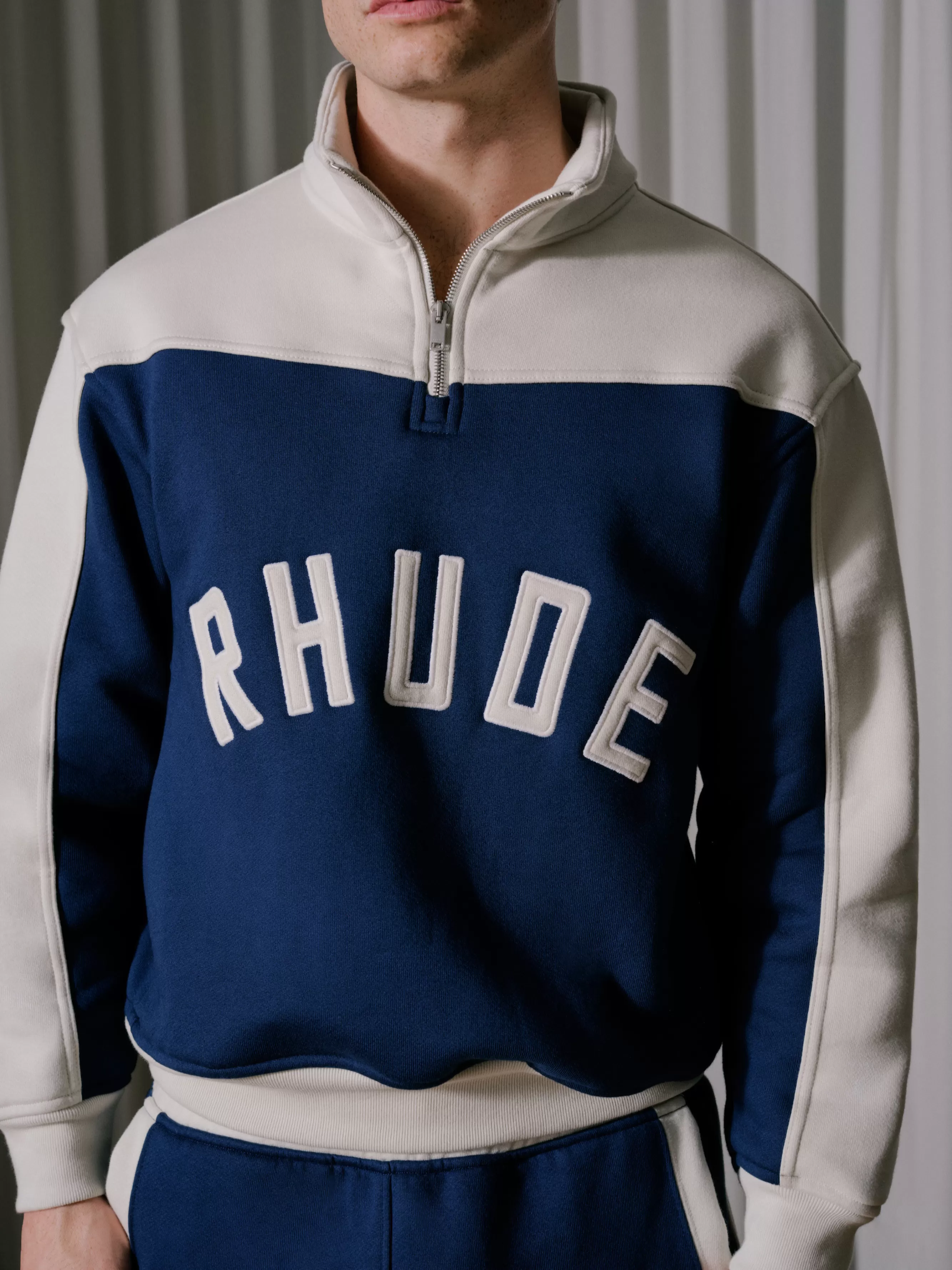 CONTRAST QUARTER-ZIP VARSITY | RHUDE New