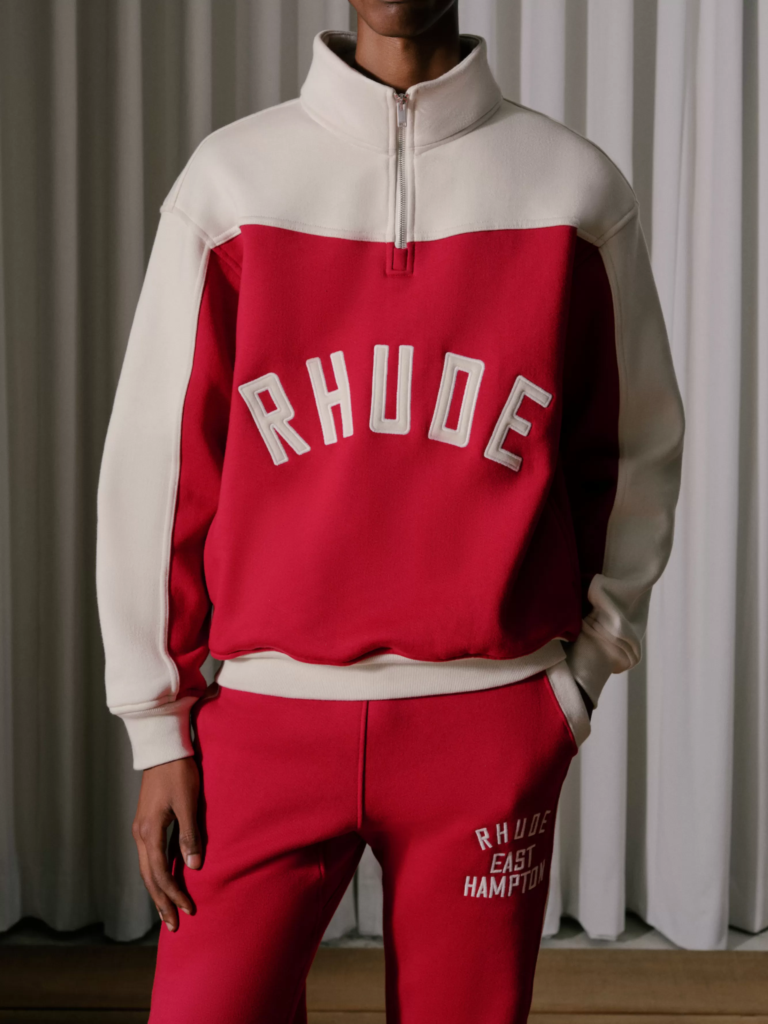 CONTRAST QUARTER-ZIP VARSITY | RHUDE New