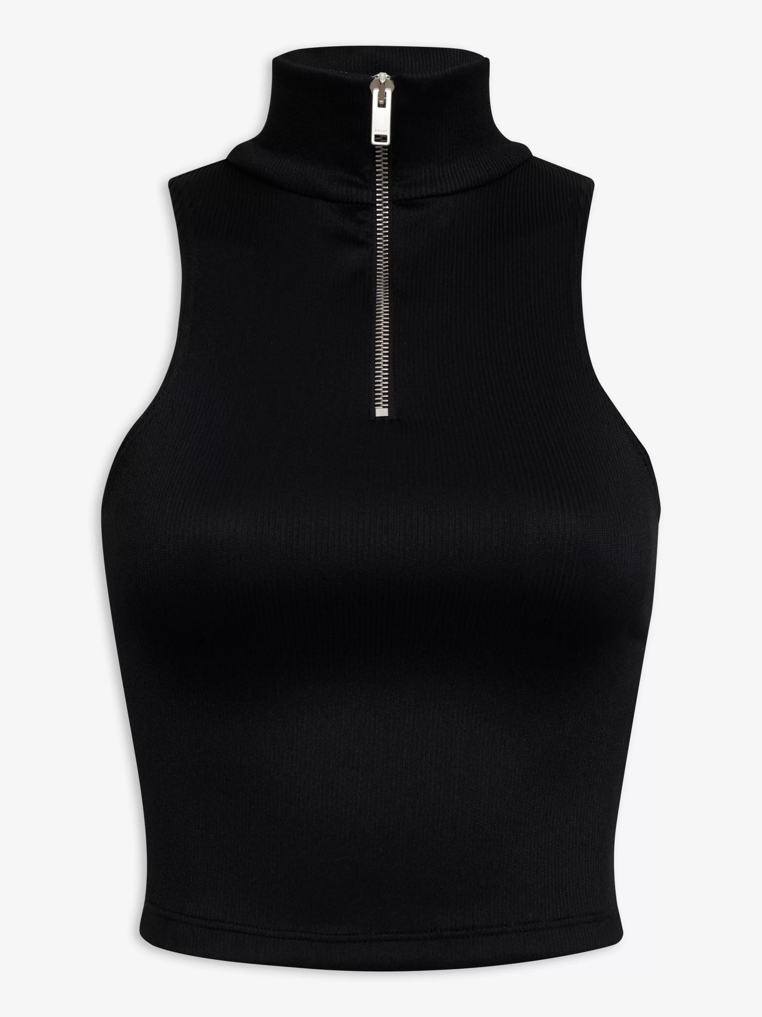 RIBBED KNIT TURTLE NECK ZIP TOP | RHUDE Store