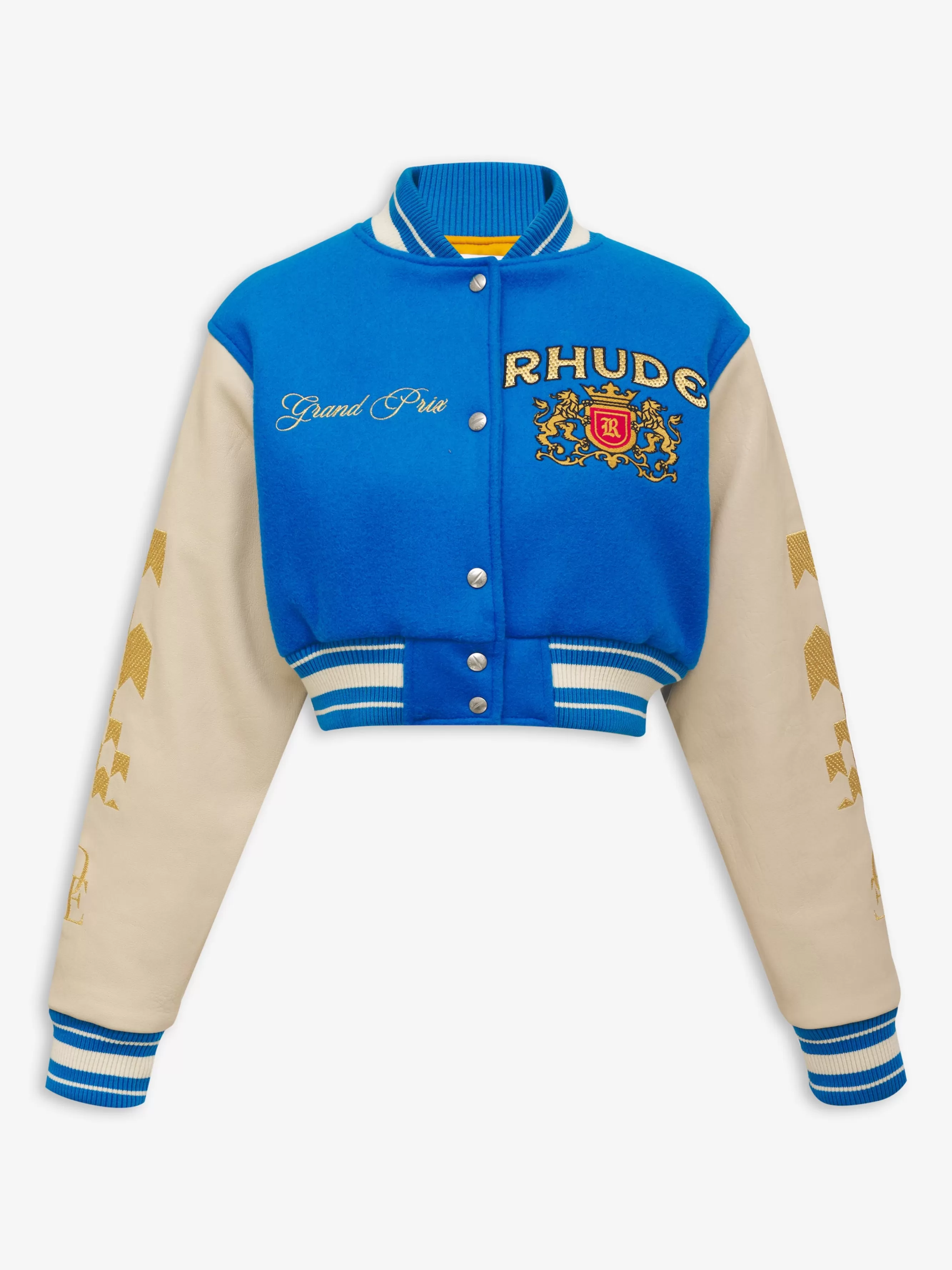 WOMENS F1 CROPPED VARSITY JACKET | RHUDE Outlet