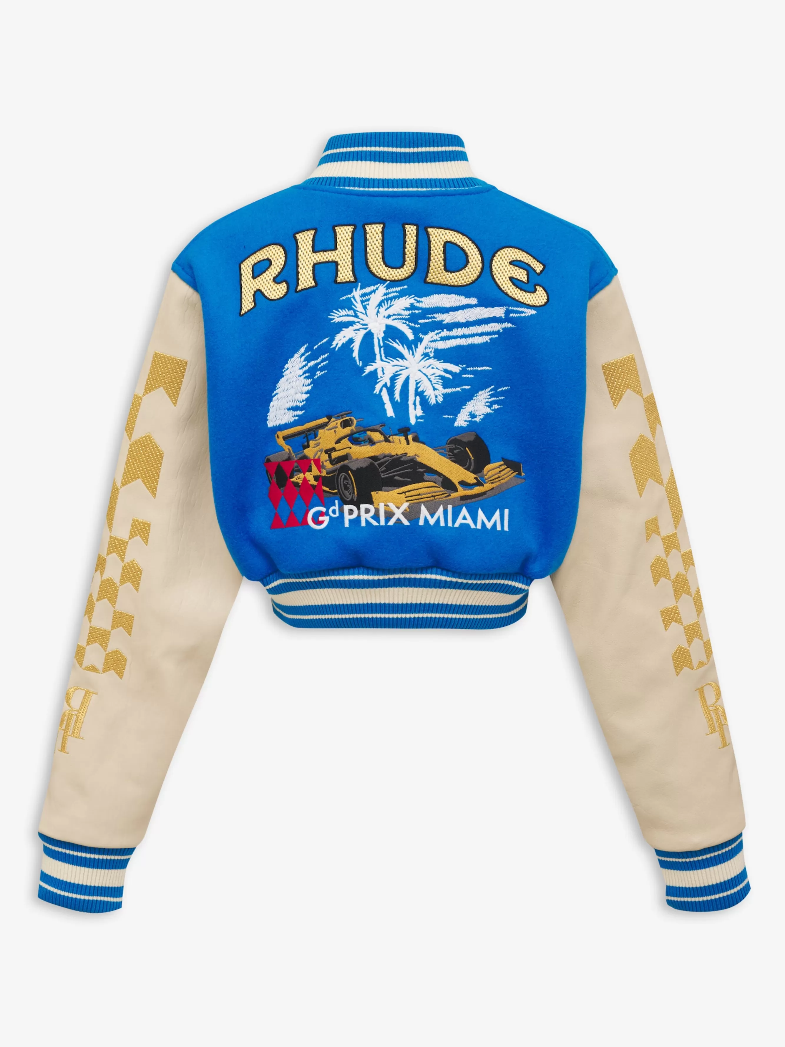 WOMENS F1 CROPPED VARSITY JACKET | RHUDE Outlet